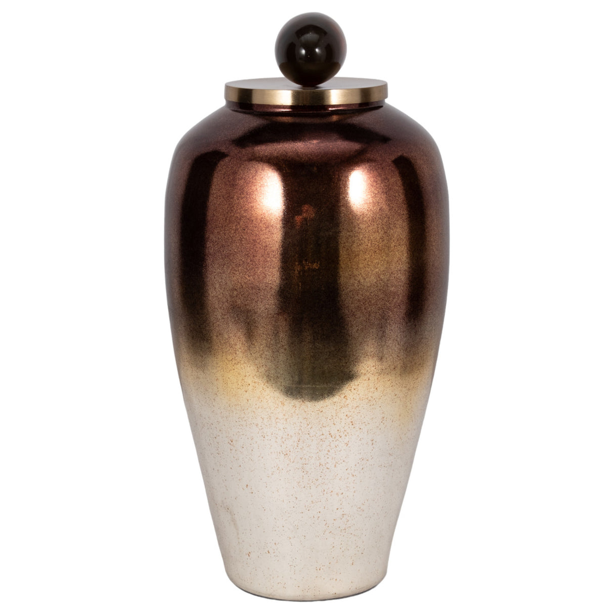 Glass, 23" Temple Vase W/ Resin Topper, Copper from Sagebrook Home - Luna Furniture