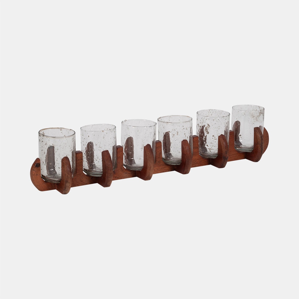 Glass, 24" 6-votive Holders W/ Base, Brown/clear from Sagebrook Home - Luna Furniture