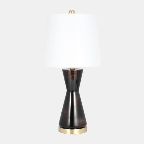 Glass, 24" Concave Table Lamp, Black from Sagebrook Home - Luna Furniture