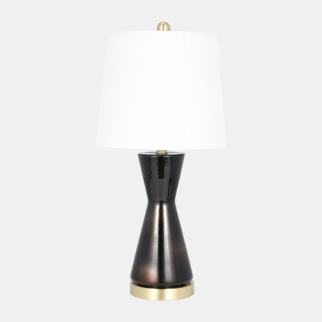 Glass, 24" Concave Table Lamp, Black from Sagebrook Home - Luna Furniture