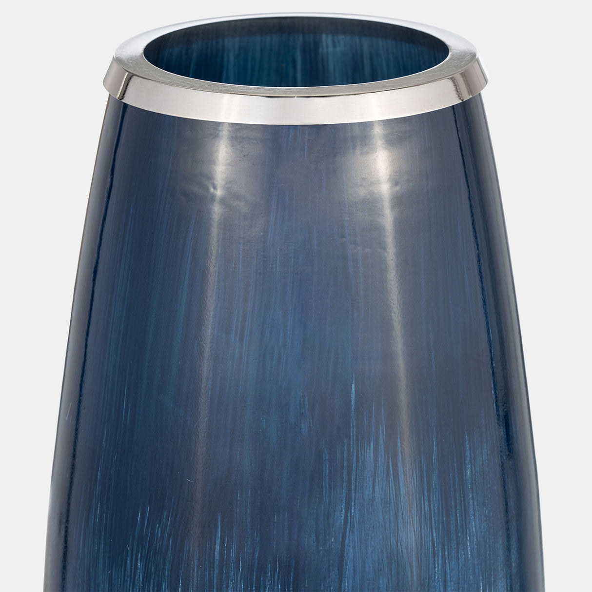 Glass,24"h Vase W/metal Rim, Blue/wht Ombre from Sagebrook Home - Luna Furniture