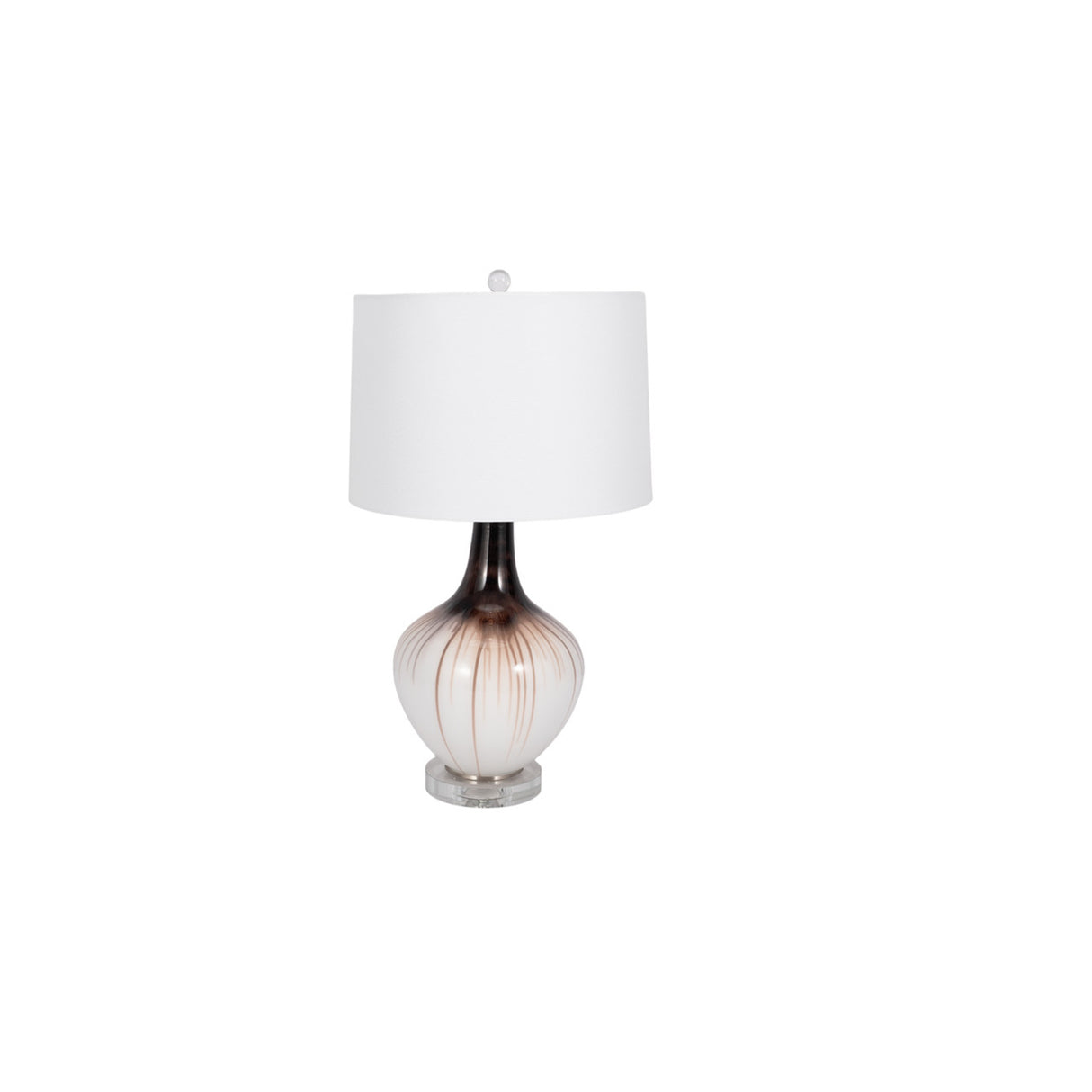 Glass 26" 2-tone Bottle Table Lamp, White from Sagebrook Home - Luna Furniture