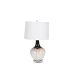 Glass 26" 2-tone Bottle Table Lamp, White from Sagebrook Home - Luna Furniture