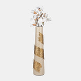 Glass, 26" Aluminum Wrapped Vase, White/gold from Sagebrook Home - Luna Furniture