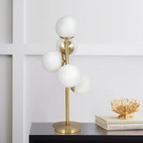 Glass 26" Frosted Globe Table Lamp, Gold from Sagebrook Home - Luna Furniture