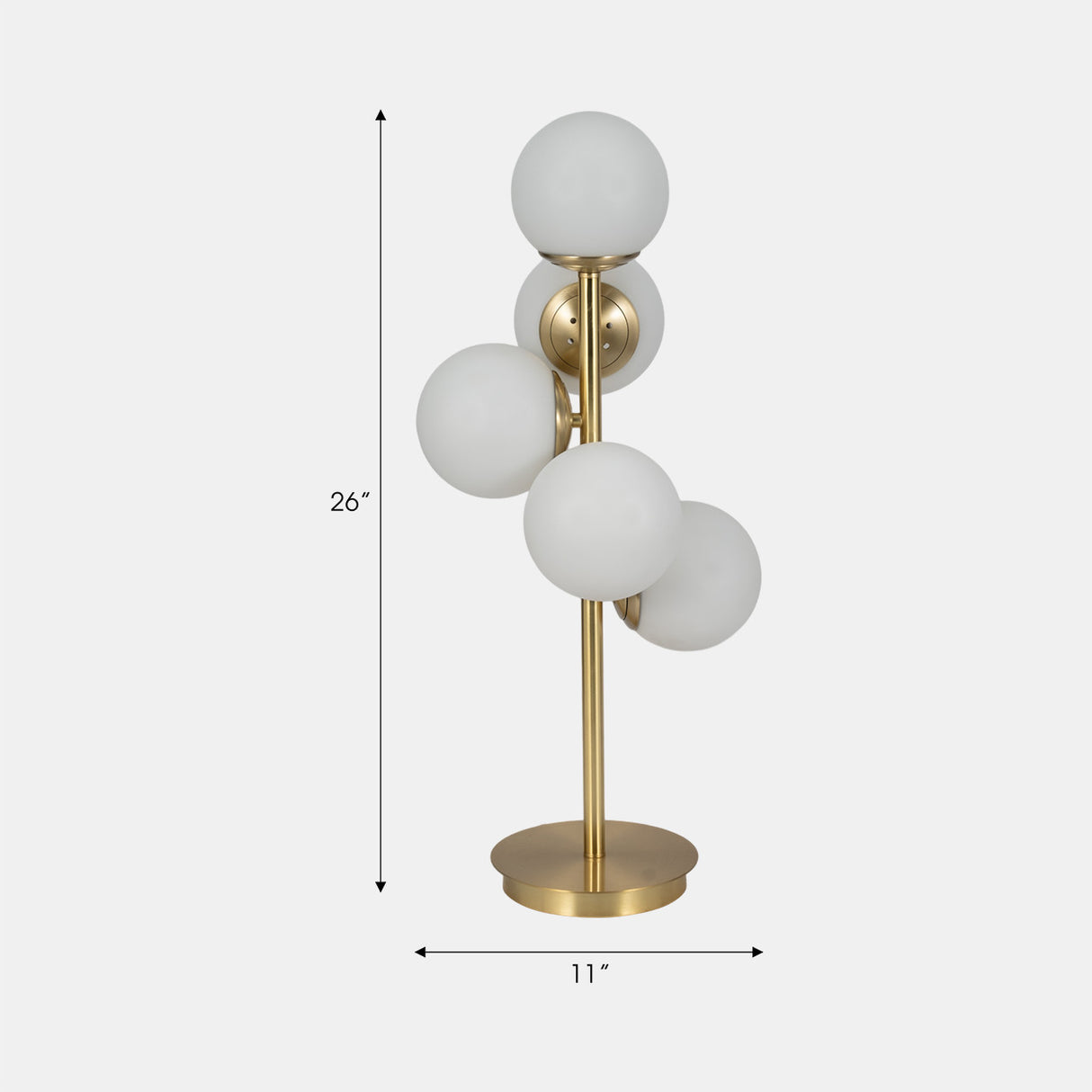 Glass 26" Frosted Globe Table Lamp, Gold from Sagebrook Home - Luna Furniture