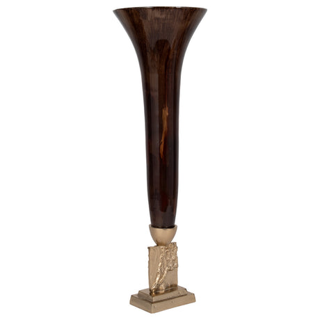 Glass, 26" Trumpet Vase, Bronze from Sagebrook Home - Luna Furniture