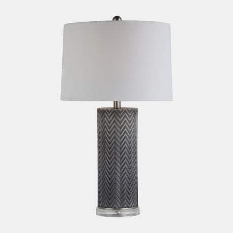 Glass 28" Chevron Table Lamp, Gray/white from Sagebrook Home - Luna Furniture