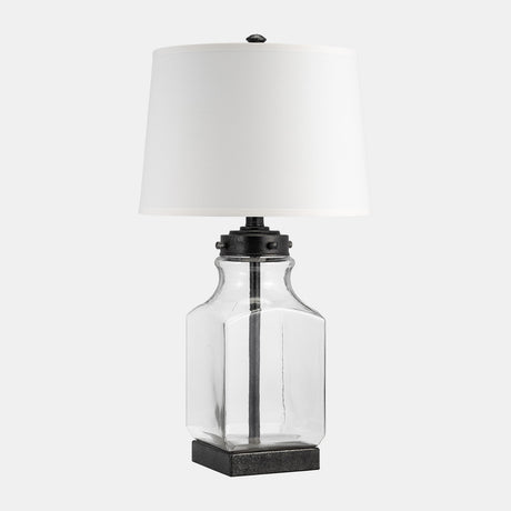 Glass, 30" Bottle Table Lamp, Clear/white from Sagebrook Home - Luna Furniture