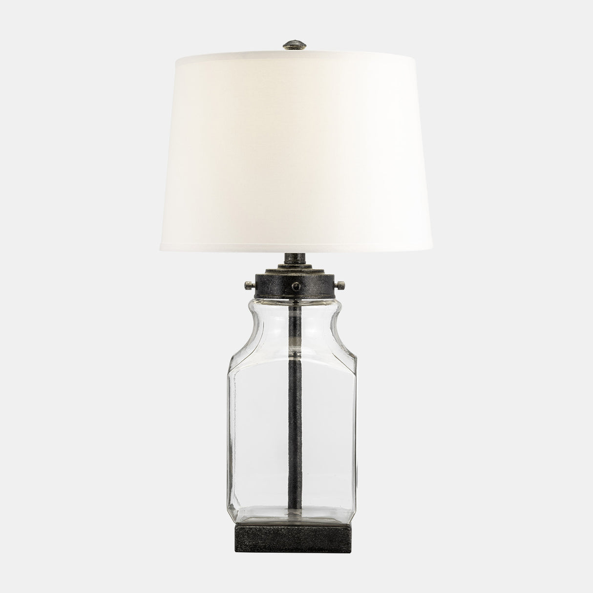 Glass, 30" Bottle Table Lamp, Clear/white from Sagebrook Home - Luna Furniture