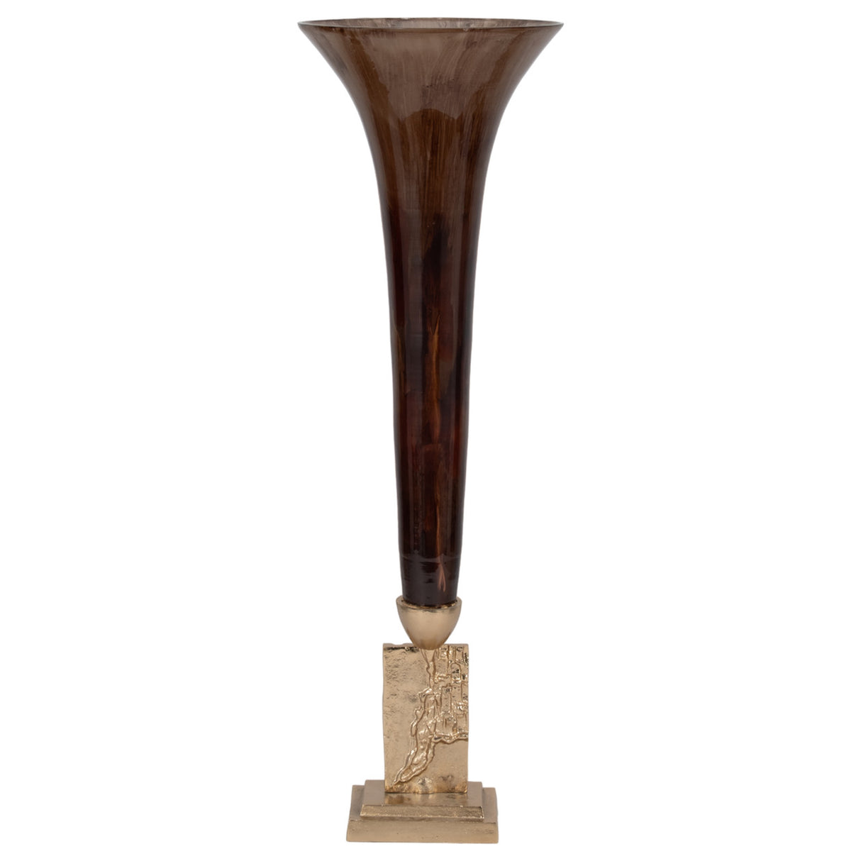 Glass, 31" Trumpet Vase, Bronze from Sagebrook Home - Luna Furniture