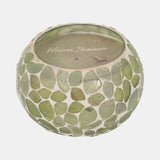 Glass, 4" 10 Oz Mosaic Scented Candle, Light Green from Sagebrook Home - Luna Furniture