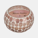 Glass, 4" 10 Oz Mosaic Scented Candle, Soft Pink from Sagebrook Home - Luna Furniture