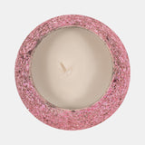 Glass, 4" 11 Oz Crackled Scented Candle, Pink from Sagebrook Home - Luna Furniture