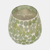 Glass, 4" 11 Oz Mosaic Scented Candle, Light Green from Sagebrook Home - Luna Furniture