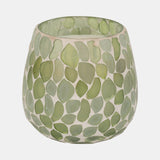 Glass, 4" 11 Oz Mosaic Scented Candle, Light Green from Sagebrook Home - Luna Furniture