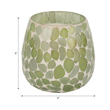 Glass, 4" 11 Oz Mosaic Scented Candle, Light Green from Sagebrook Home - Luna Furniture