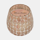 Glass, 4" 11 Oz Mosaic Scented Candle, Soft Pink from Sagebrook Home - Luna Furniture