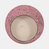 Glass, 5" 17 Oz Crackled Scented Candle, Pink from Sagebrook Home - Luna Furniture