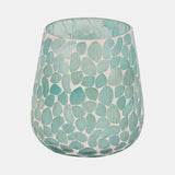 Glass, 5" 18 Oz Mosaic Scented Candle, Light Blue from Sagebrook Home - Luna Furniture