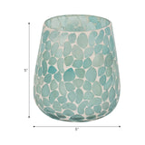 Glass, 5" 18 Oz Mosaic Scented Candle, Light Blue from Sagebrook Home - Luna Furniture