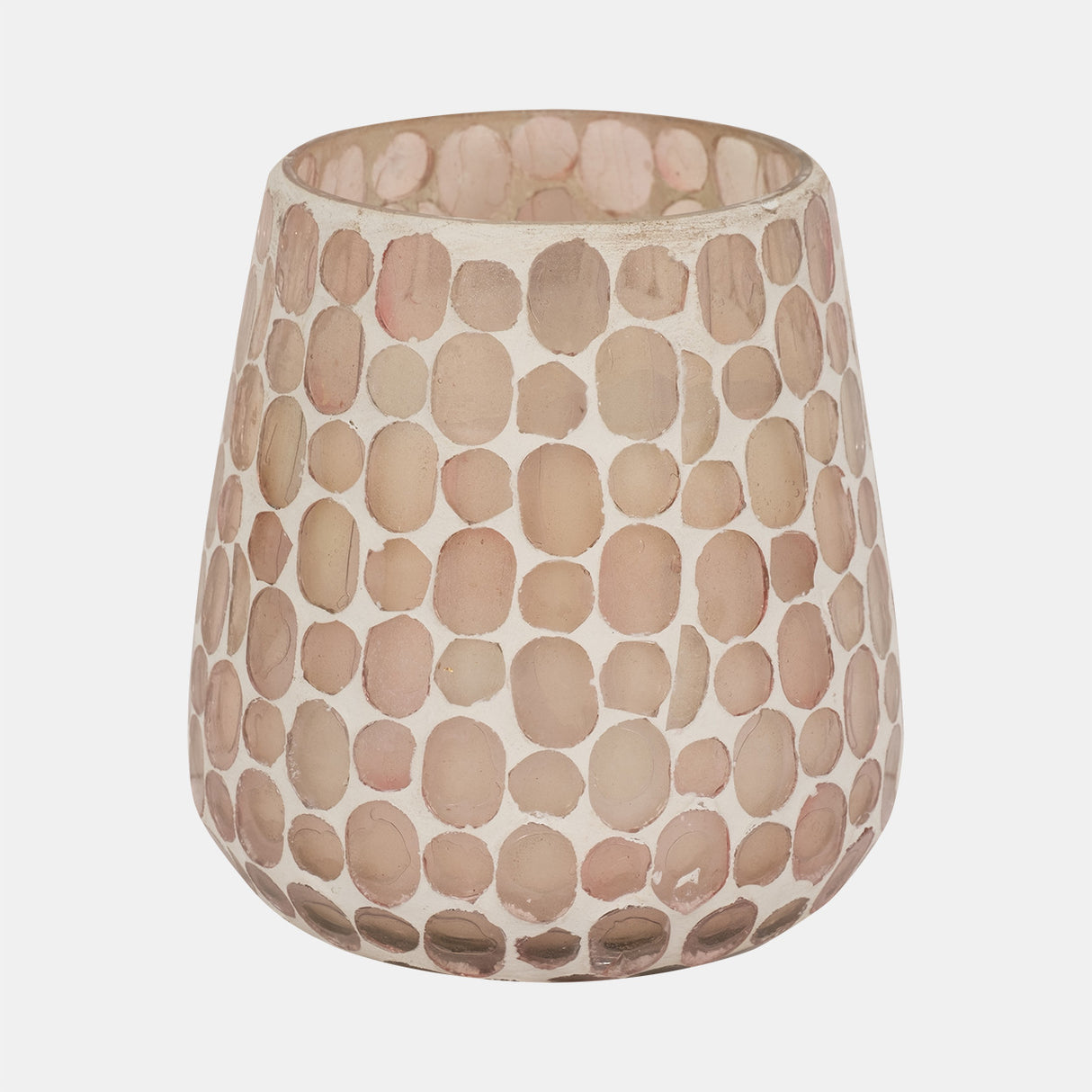 Glass, 5" 18 Oz Mosaic Scented Candle, Soft Pink from Sagebrook Home - Luna Furniture