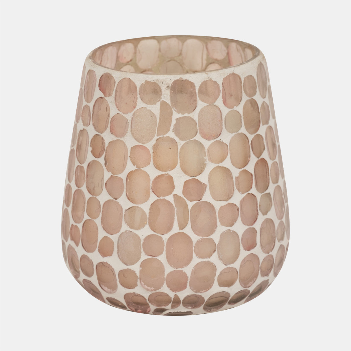 Glass, 5" 18 Oz Mosaic Scented Candle, Soft Pink from Sagebrook Home - Luna Furniture