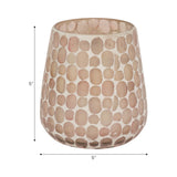 Glass, 5" 18 Oz Mosaic Scented Candle, Soft Pink from Sagebrook Home - Luna Furniture