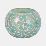 Glass, 5" 19 Oz Mosaic Scented Candle, Light Blue from Sagebrook Home - Luna Furniture