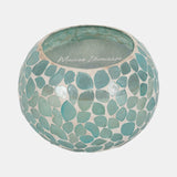 Glass, 5" 19 Oz Mosaic Scented Candle, Light Blue from Sagebrook Home - Luna Furniture