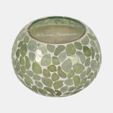 Glass, 5" 19 Oz Mosaic Scented Candle, Light Green from Sagebrook Home - Luna Furniture