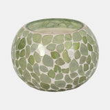 Glass, 5" 19 Oz Mosaic Scented Candle, Light Green from Sagebrook Home - Luna Furniture