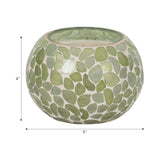 Glass, 5" 19 Oz Mosaic Scented Candle, Light Green from Sagebrook Home - Luna Furniture