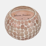 Glass, 5" 19 Oz Mosaic Scented Candle, Soft Pink from Sagebrook Home - Luna Furniture