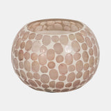 Glass, 5" 19 Oz Mosaic Scented Candle, Soft Pink from Sagebrook Home - Luna Furniture