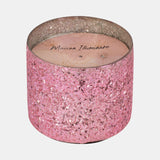 Glass, 5" 26 Oz Crackled Scented Candle, Pink from Sagebrook Home - Luna Furniture