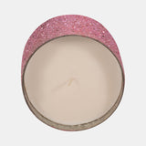 Glass, 5" 26 Oz Crackled Scented Candle, Pink from Sagebrook Home - Luna Furniture