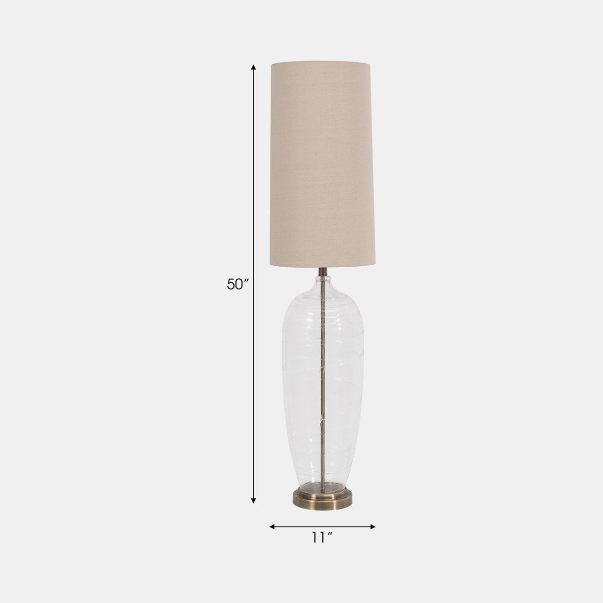 Glass 50" Bottle Table Lamp, Clear from Sagebrook Home - Luna Furniture