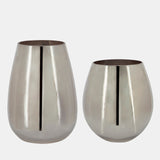 Glass 6"h Metallic Vase, Silver from Sagebrook Home - Luna Furniture