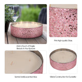 Glass, 8" 49 Oz Crackled Bowl Scented Candle, Pink from Sagebrook Home - Luna Furniture