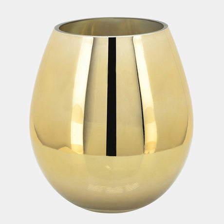 Glass 8"h Metallic Vase, Gold from Sagebrook Home - Luna Furniture