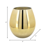 Glass 8"h Metallic Vase, Gold from Sagebrook Home - Luna Furniture