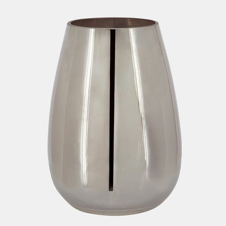 Glass 8"h Metallic Vase, Silver from Sagebrook Home - Luna Furniture