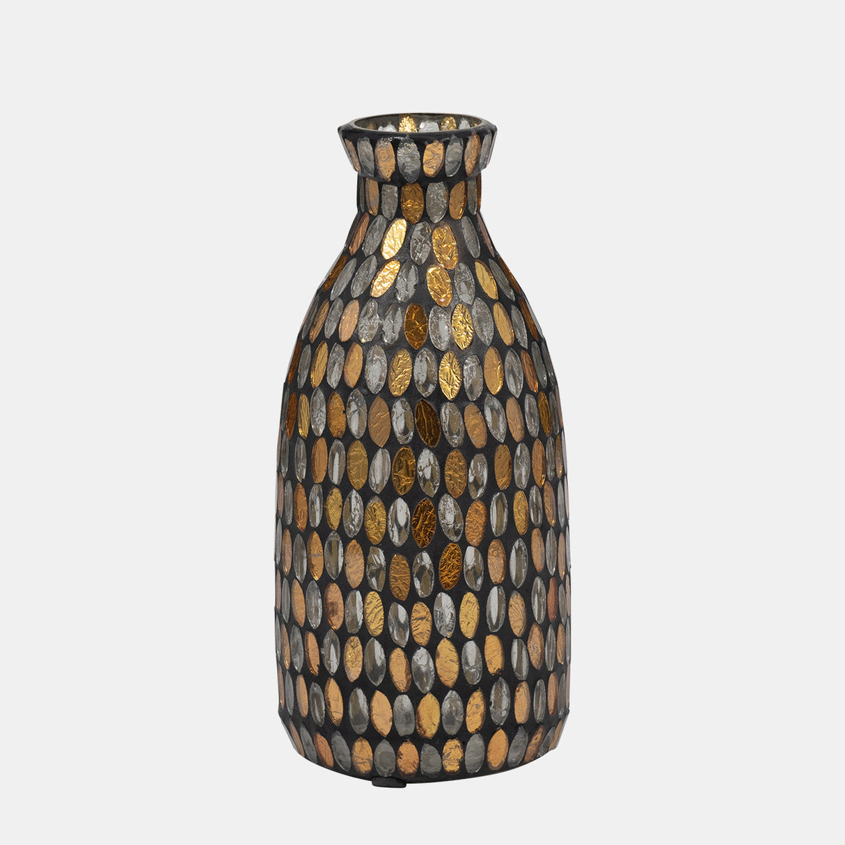 Glass, 9"h Mosaic Vase, Copper from Sagebrook Home - Luna Furniture