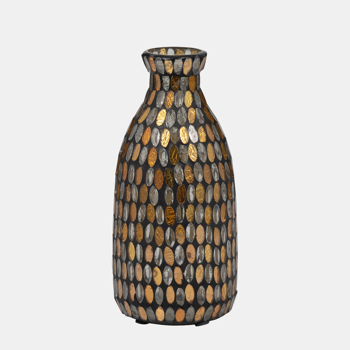 Glass, 9"h Mosaic Vase, Copper from Sagebrook Home - Luna Furniture