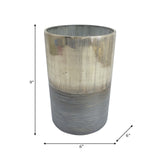 Glass, 9" Metallic 2-tone Vase, Silver from Sagebrook Home - Luna Furniture