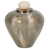 Glass, 9" Temple Vase W/ Resin Topper, Blush/green from Sagebrook Home - Luna Furniture