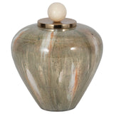 Glass, 9" Temple Vase W/ Resin Topper, Blush/green from Sagebrook Home - Luna Furniture