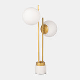 Glass/brass 23" Double Diffuser Table Lamp, Gold from Sagebrook Home - Luna Furniture