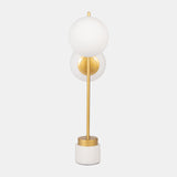 Glass/brass 23" Double Diffuser Table Lamp, Gold from Sagebrook Home - Luna Furniture